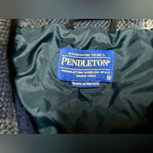 Men's XL Thinsulate Lined Wool Blend PENDLETON Blue Grey Shadow Plaid Jacket - Picture 4 of 16